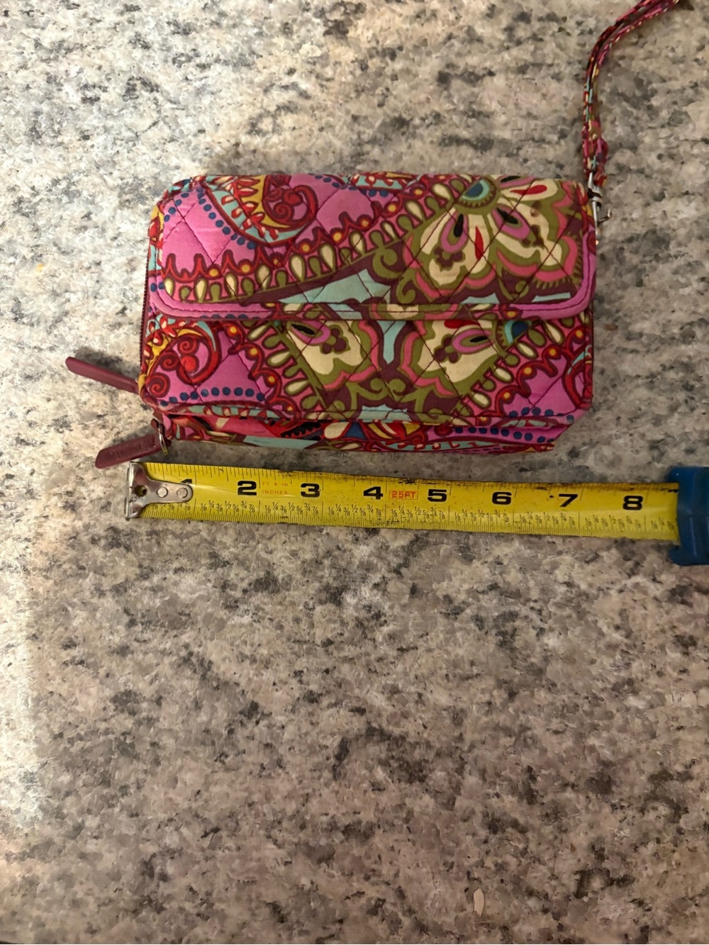 Vera Bradley Pink Paisley Quilted Wristlet Wallet